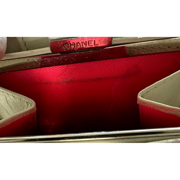 Chanel Cambon Line Tri Fold White Wallet w/White CC. - Picture 6 of 6